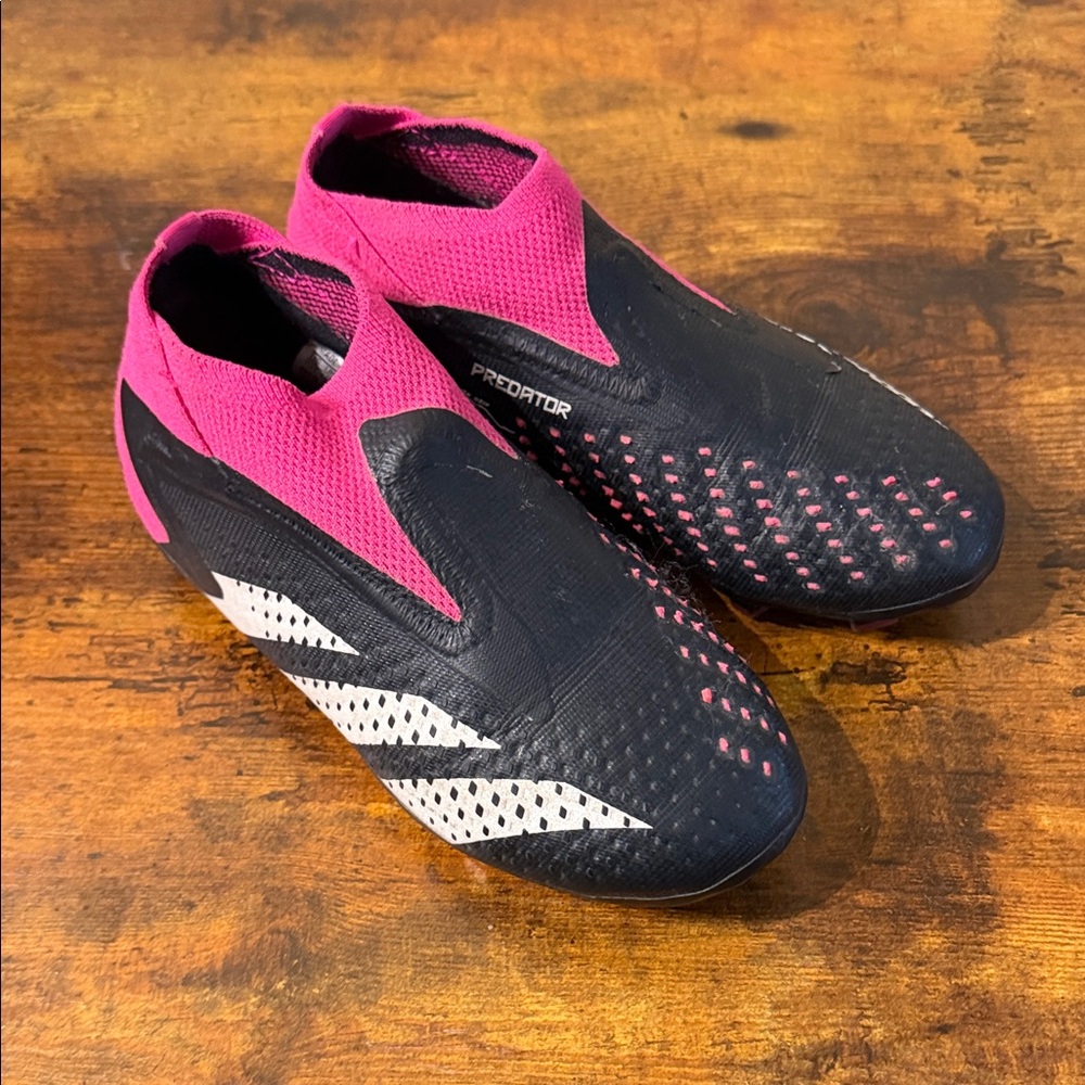 Adidas Predator Cleats - Black, Pink, and White